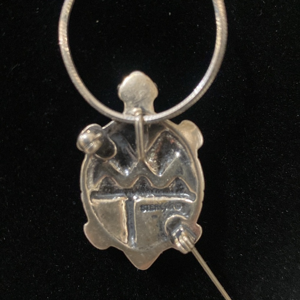 Carolyn Pollack Sterling silver w/ gem stone pendant/brooch & 925 italy chain - Picture 4 of 11